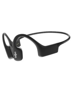 SHOKZ OpenSwim Casque à Conduction osseuse, Lecteur MP3 de Natation étanche IP68, écouteurs de Sport Oreilles Libres avec 4 GB de mémoire, 8H d'autonomie, Bouchons d'oreilles (sans Bluetooth), Noir