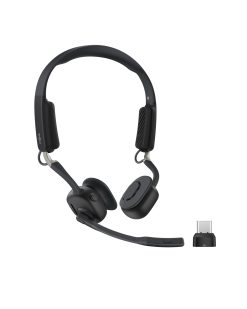 SHOKZ Casque à conduction osseuse OpenMeet UC, adaptateur USB-C, casque Bluetooth oreilles libres avec micro antibruit, écouteurs sans fil travail, appels, réunions, Bluetooth 5.4, autonomie 15 heures