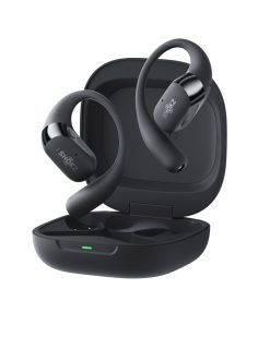 SHOKZ OpenFit 2+ Nouveaux Casques à Oreilles Libres, Dolby Audio, Crochets d’Oreille Souples, 48 Heures d’autonomie, résistance à l’Eau IP55, Recharge sans Fil, avec Sac de Transport, Noir