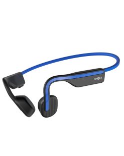 SHOKZ OpenMove Casque à Conduction osseuse, écouteurs Bluetooth Oreilles Libres pour Le Sport avec Micro, Casque sans Fil étanche IP55, 6 Heures d'autonomie, Autocollants, Bleu